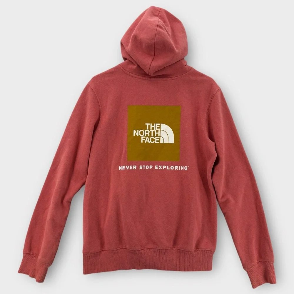 The North Face Sweatshirt Mens Small Pink Hoodie Fleece‎ Sweatshirt Center Logo